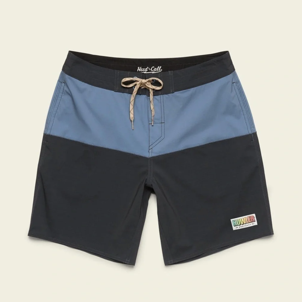 Howler Brothers Buchannon Boardshorts HB Chargers Antique Black/Blue Mirage NWT - Picture 1 of 12